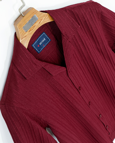 Bubble Stripe Cuban Collar Shirt